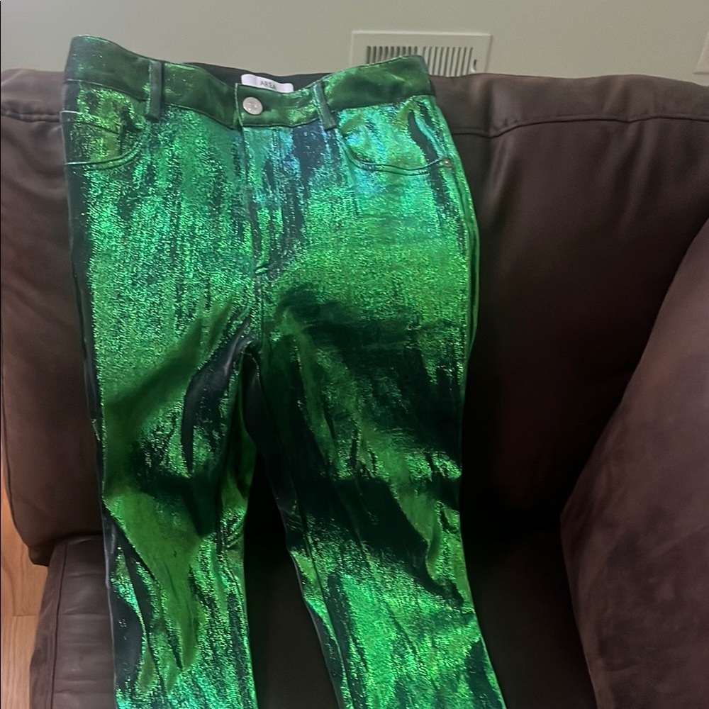 AREA Metallic Green Trousers